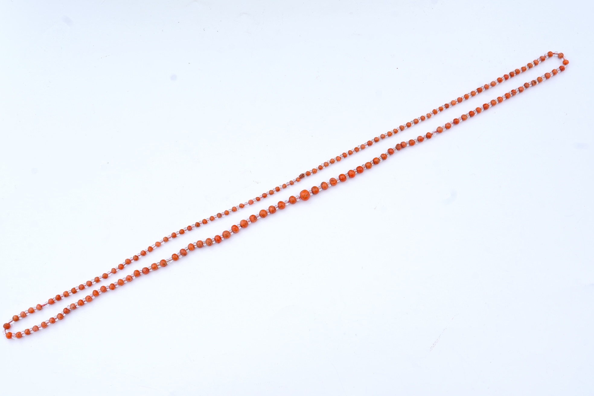 A coral and rock crystal necklace, early 20th century